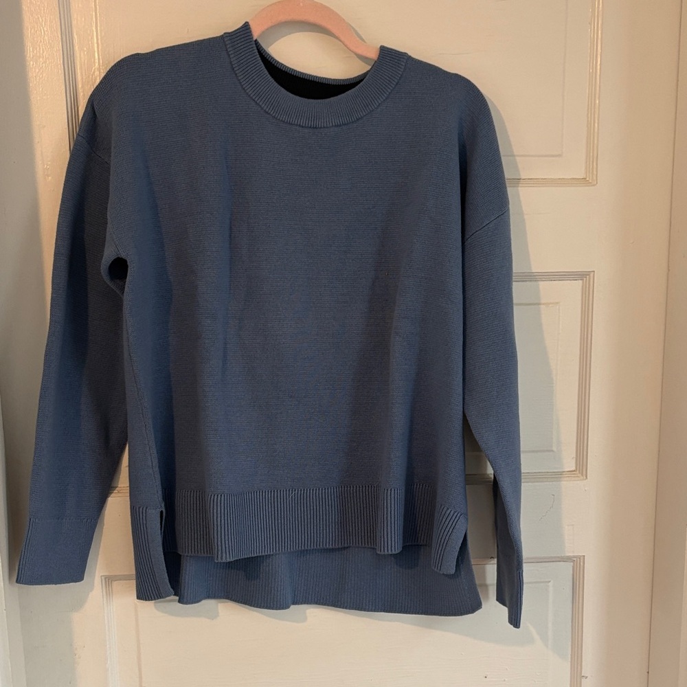 L.L.Bean Light Blue Ribbed Crewneck Sweater